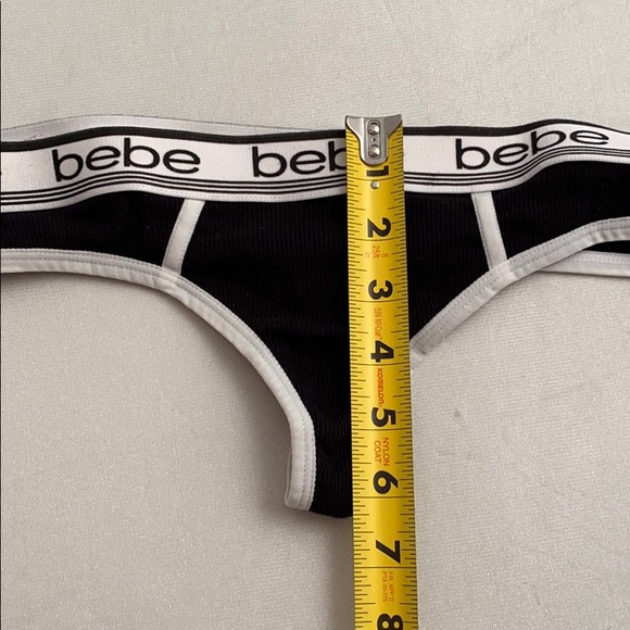 Bebe black and white logo thong panty M - Picture 7 of 10